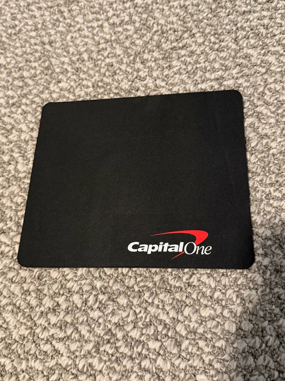 Black Mouse Pad with Red Accent capital one